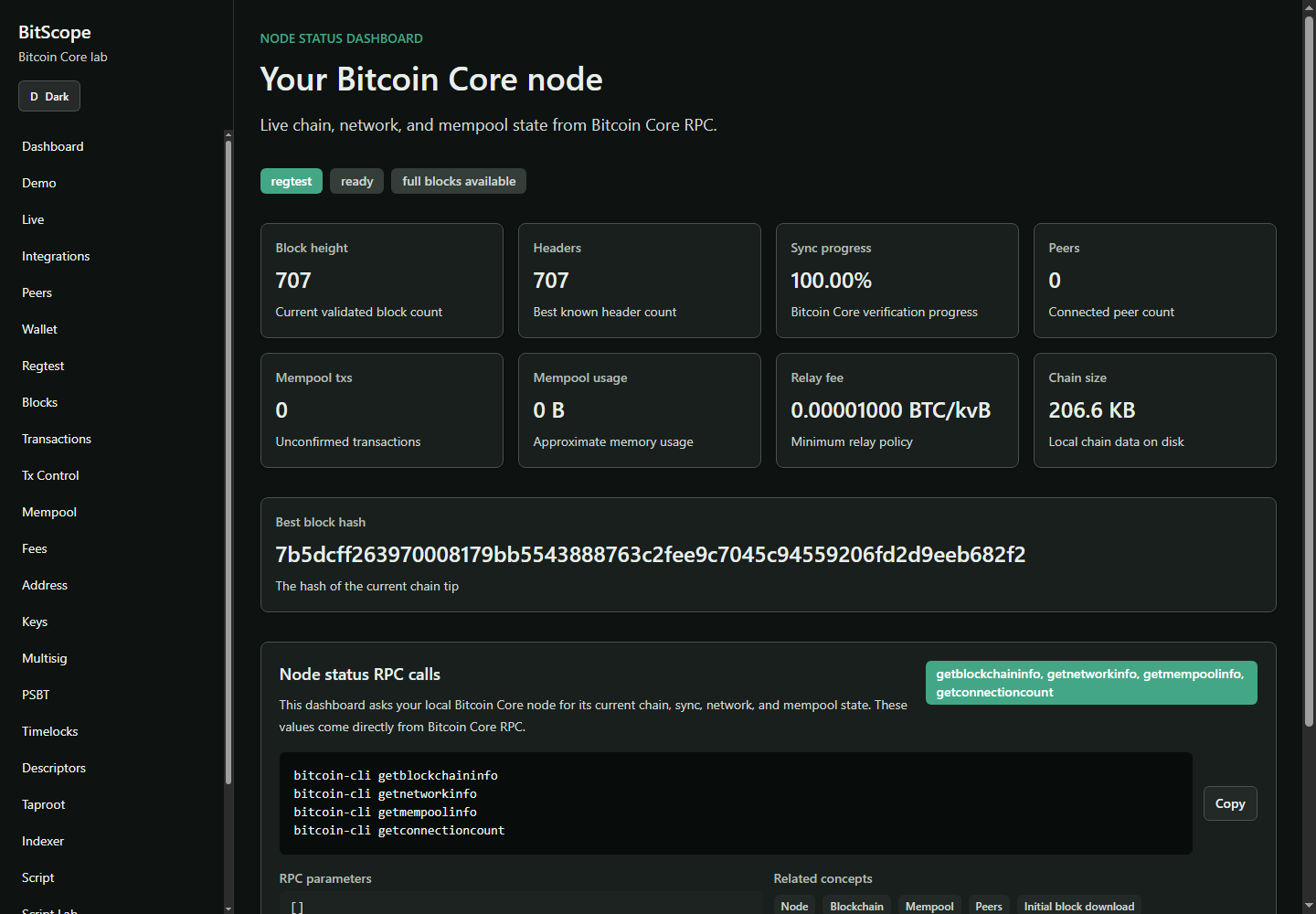 BitScope node dashboard